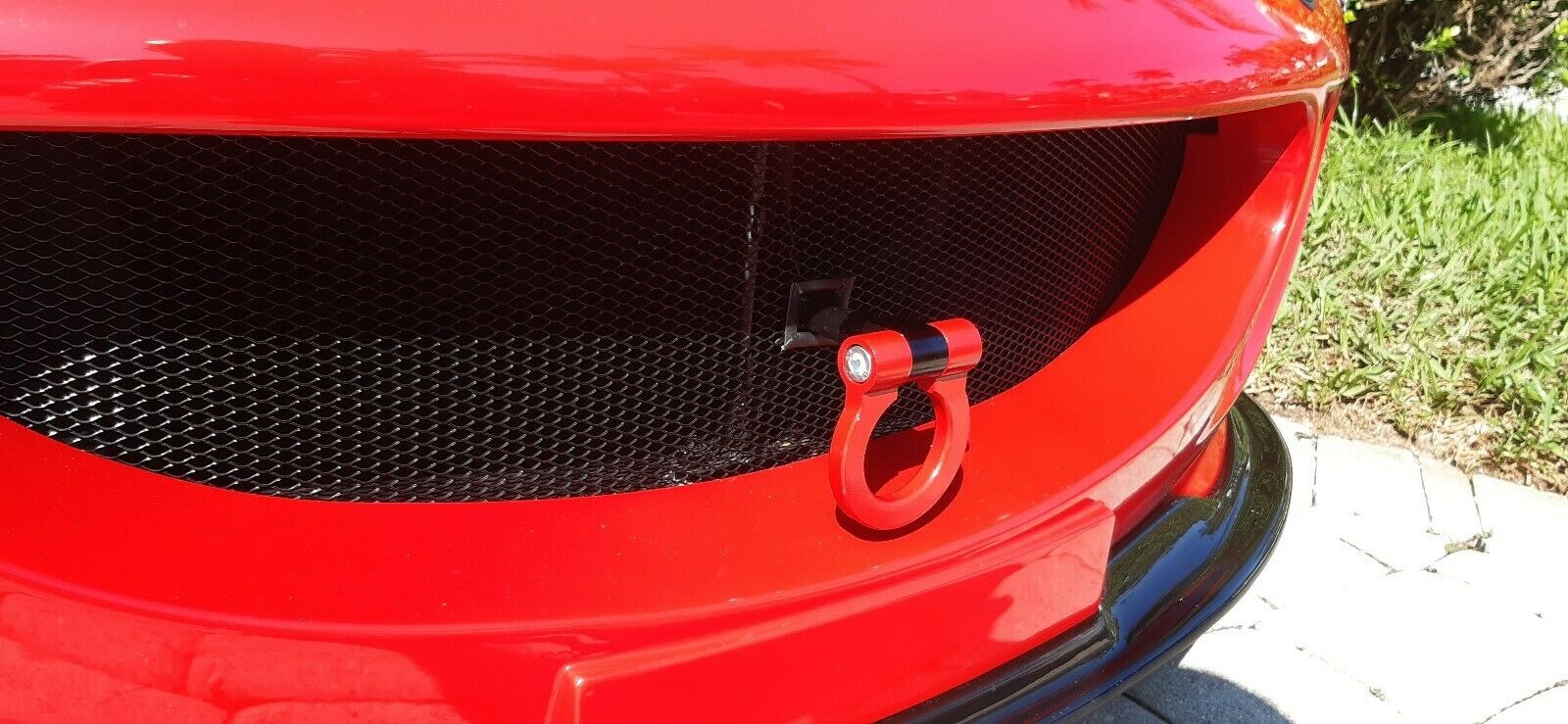 Red tow hook for Lotus S1 S2 S3 Elise Exige - front towhook